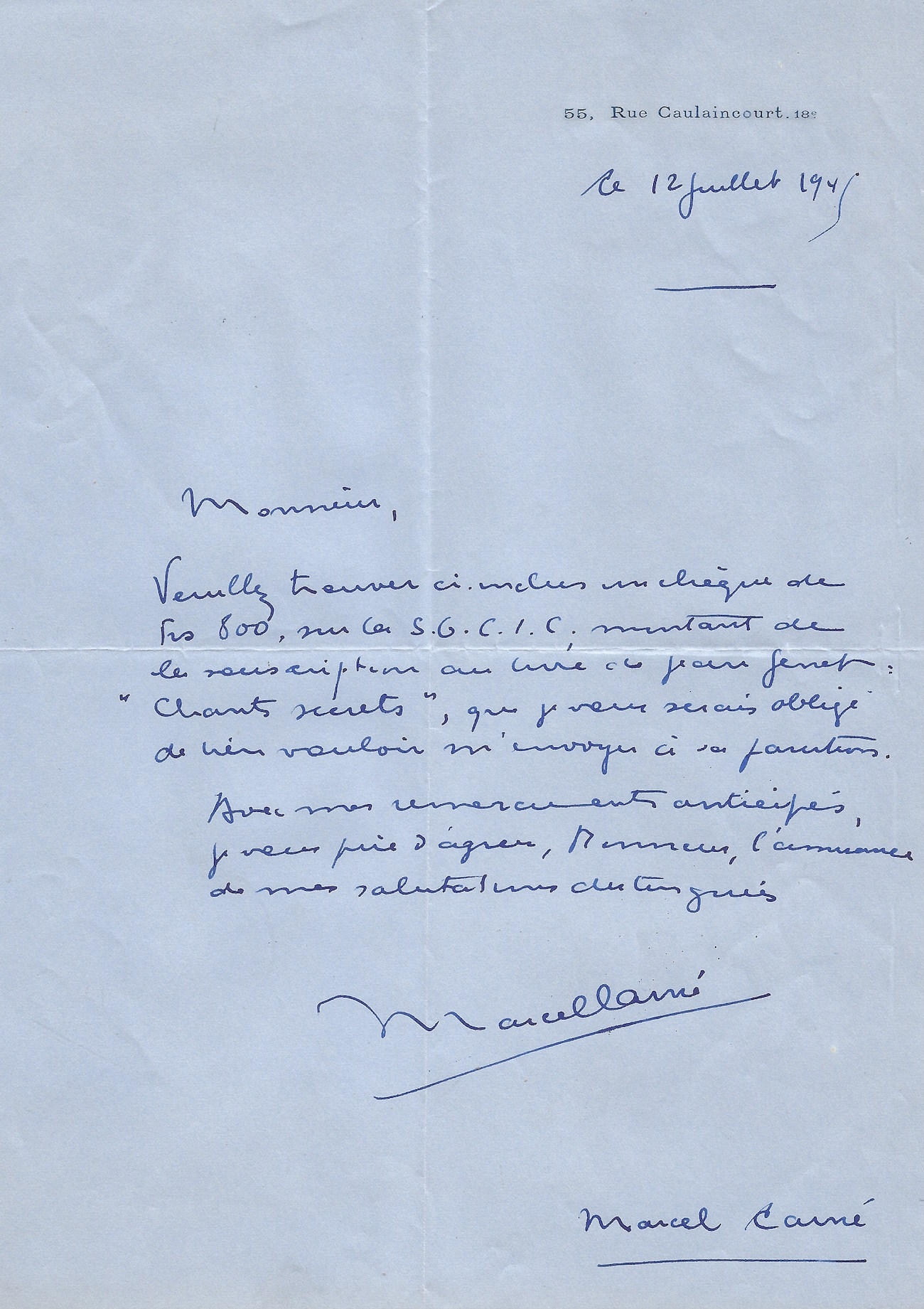 lettres autographes signées