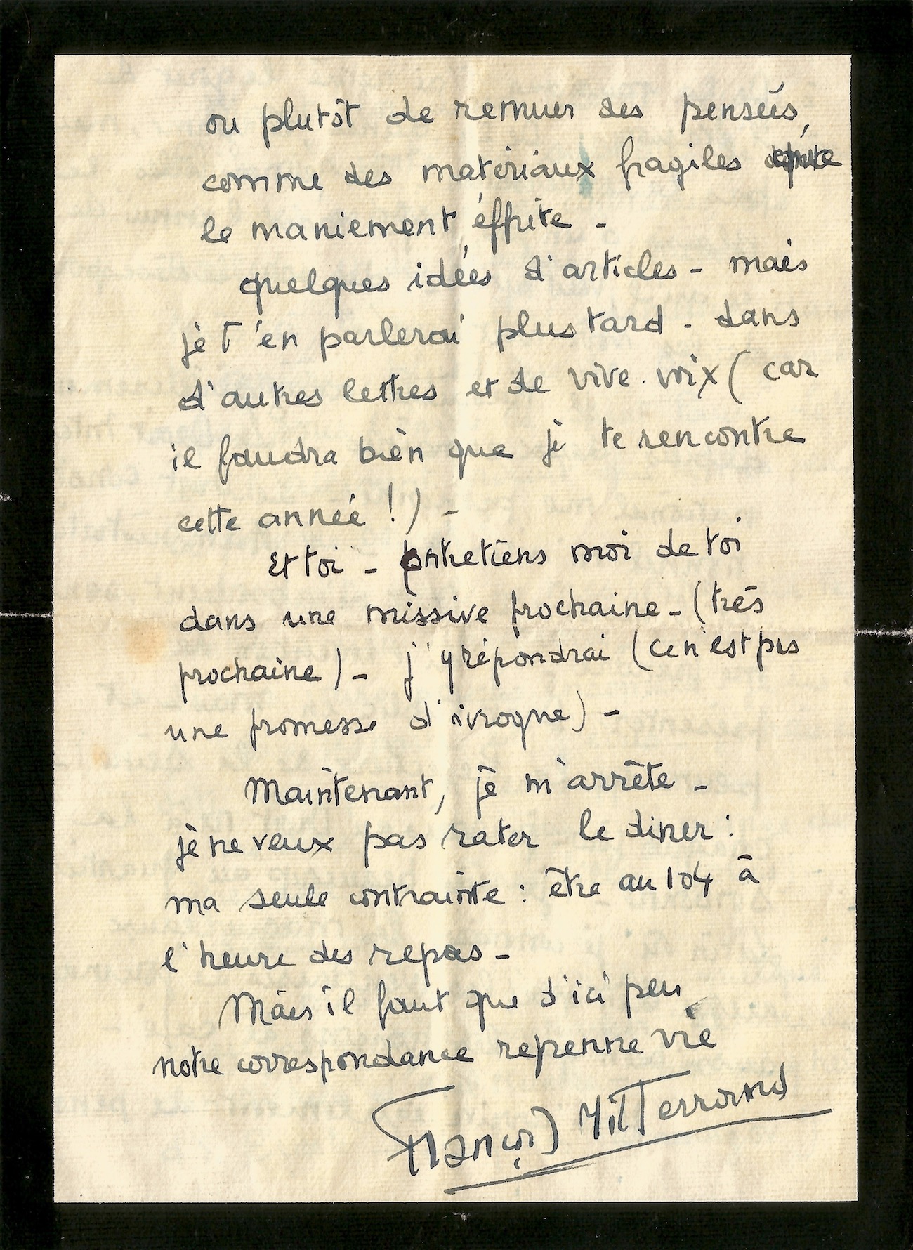 lettre de francois mitterrand