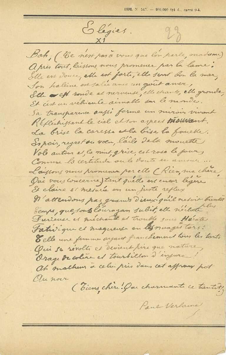 Lettre Autographe Signée Francis Carco - 1912 - Poème Illustré - Manuscrit Original