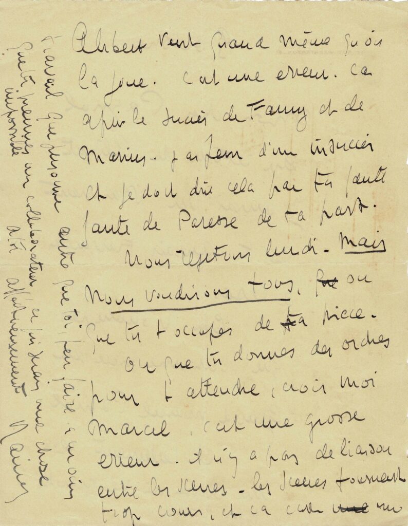 RAIMU criticizes his friend Marcel PAGNOL for writing 