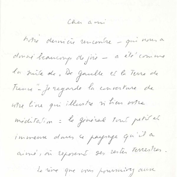 Deux lettres de Geneviève de GAULLE-ANTHONIOZ à propos du Général.