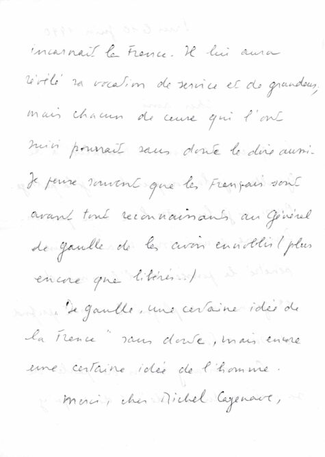 Deux lettres de Geneviève de GAULLE-ANTHONIOZ à propos du Général. – Image 4