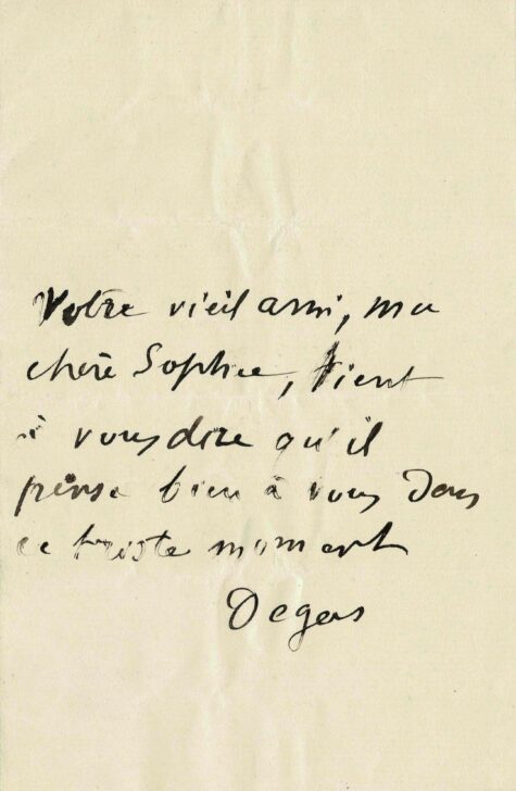 Edgar DEGAS, tendre et amical, envoie des pensées.