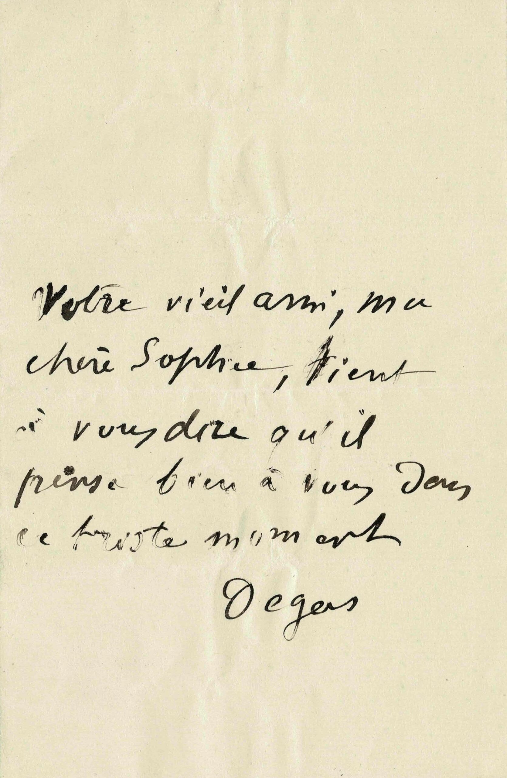 Edgar DEGAS, tendre et amical, envoie des pensées.