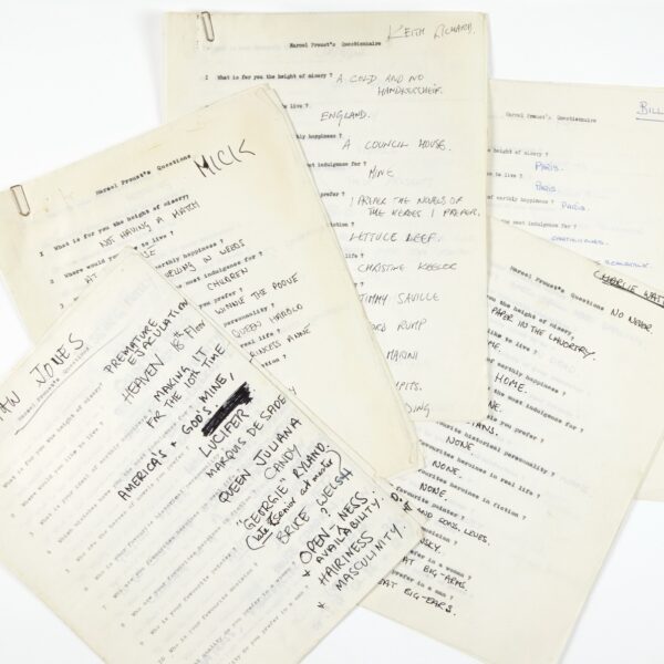Die Rolling Stones beantworten Prousts Fragebogen. 1966.