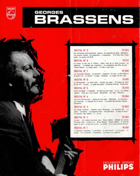 Programme Bobino doublement dédicacé par Georges BRASSENS. – Image 2