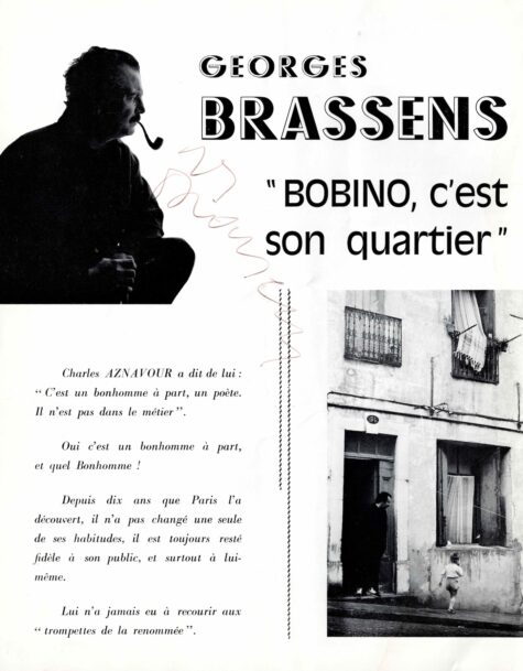 Programme Bobino doublement dédicacé par Georges BRASSENS. – Image 3