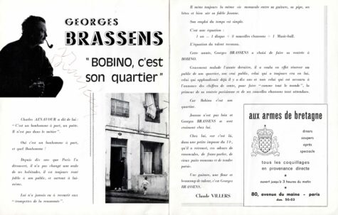 Programme Bobino doublement dédicacé par Georges BRASSENS. – Image 4