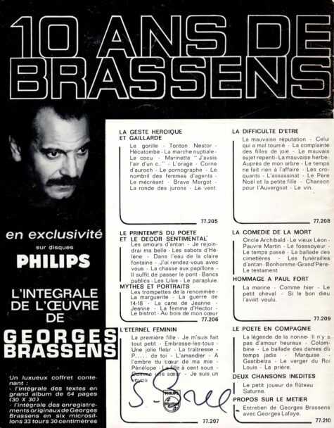 Les signatures de Georges BRASSENS et Jacques BREL réunies. 1964. – Image 2