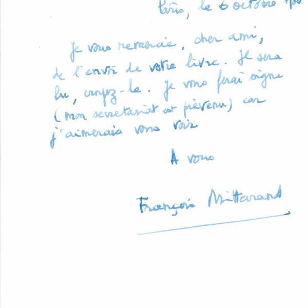 Les rendez-vous littéraires de François MITTERRAND et Gabriel MATZNEFF.