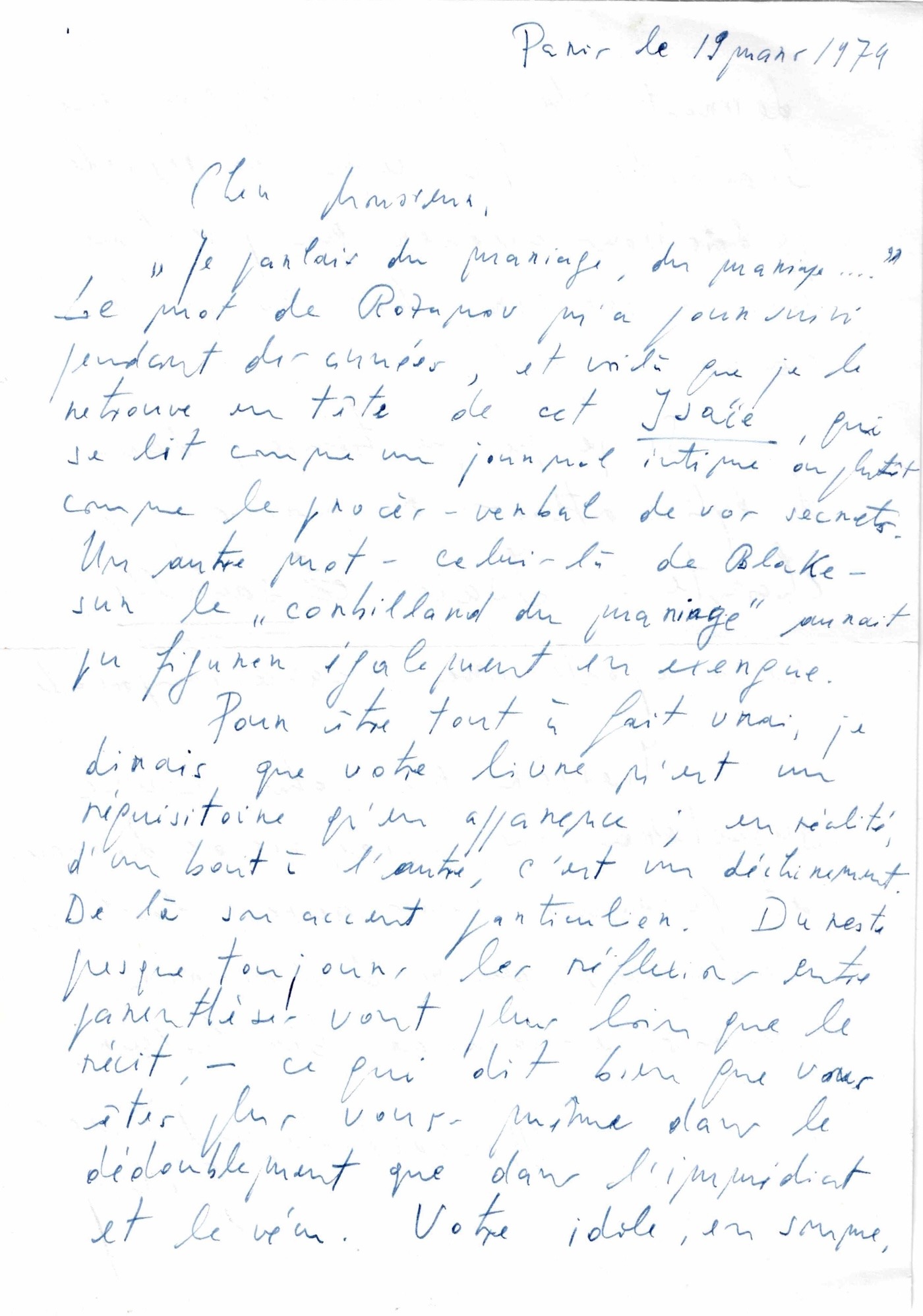 La philosophie et le merveilleux cynisme d'Emil CIORAN. 1974.