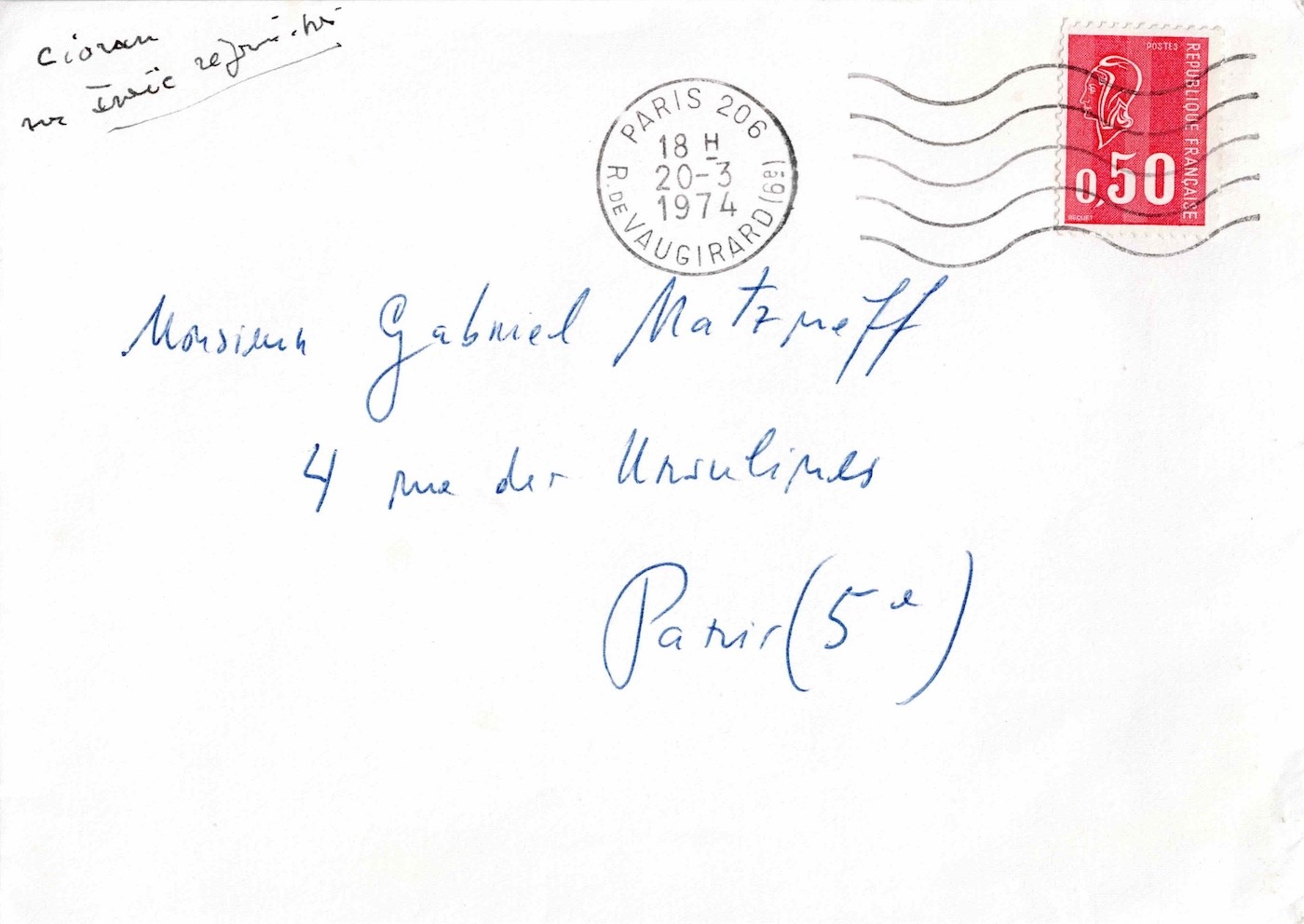 La philosophie et le merveilleux cynisme d'Emil CIORAN. 1974. – Image 3