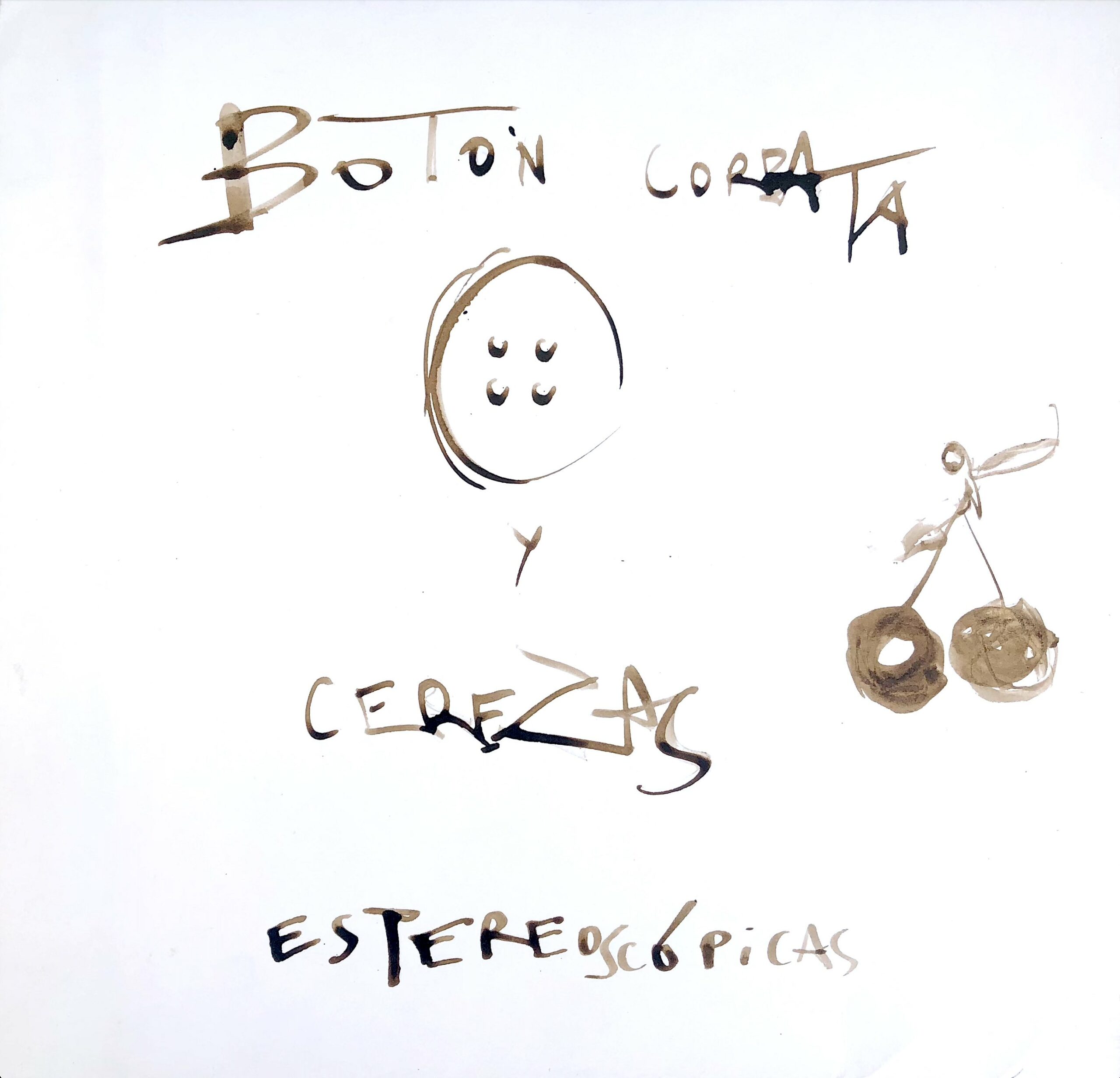 Les cerises stéréoscopiques de Salvador DALI. Dessin original. 1975.