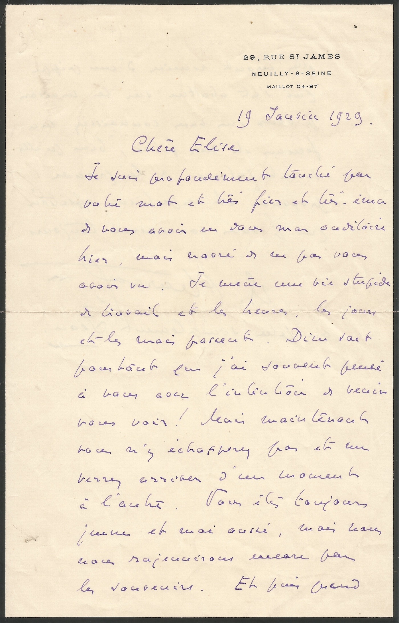 Jean-Baptiste CHARCOT, séducteur, et harassé de travail. 1929.