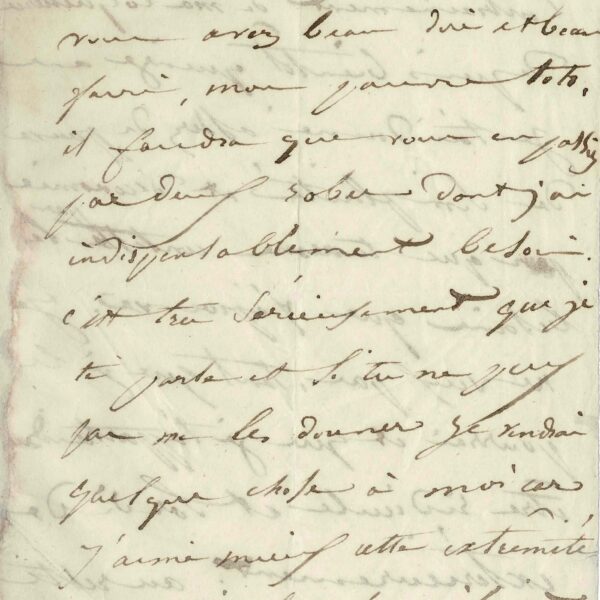 Juliette DROUET, amoureuse, souhaite être belle pour son Victor HUGO. 1847.