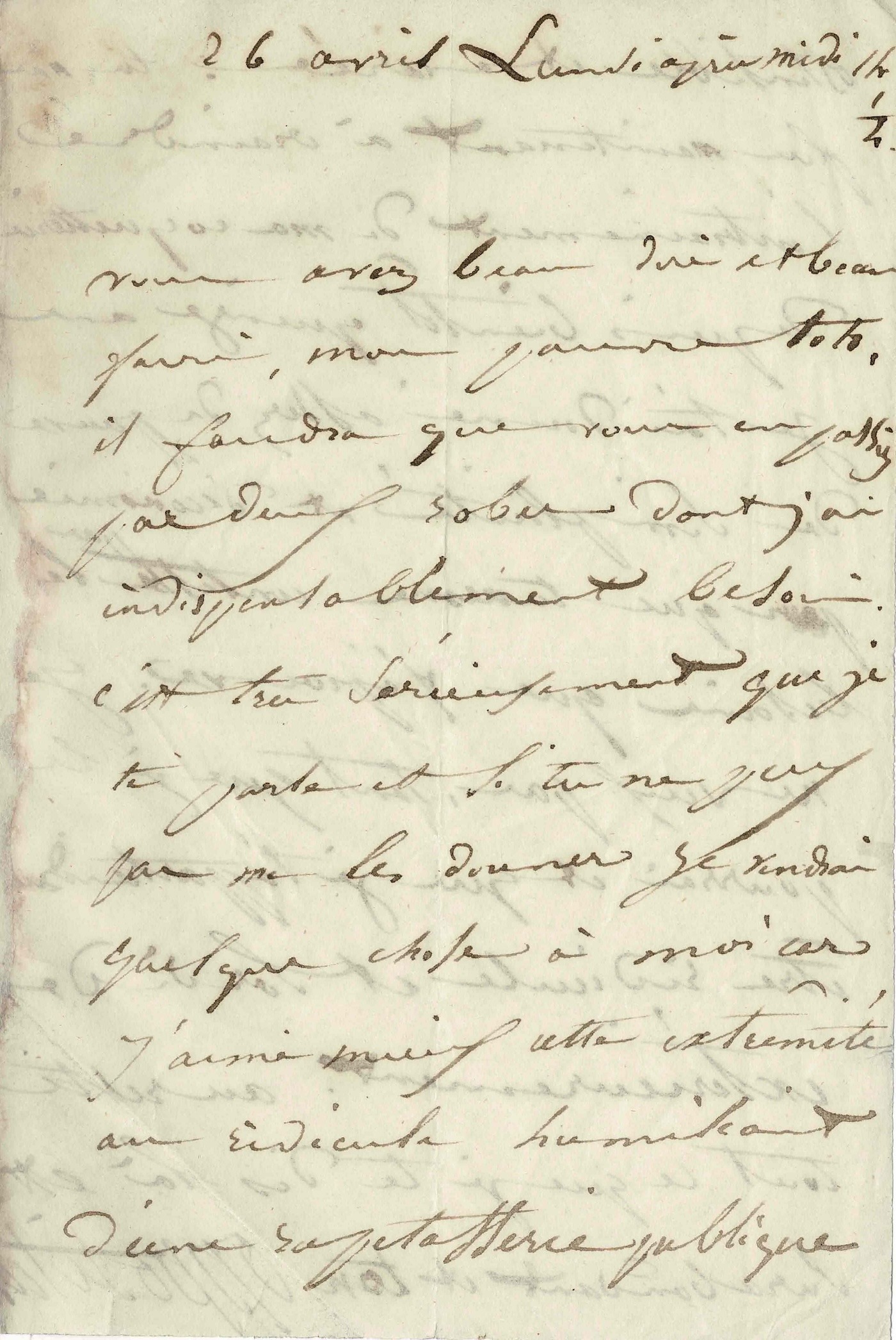 Juliette DROUET, amoureuse, souhaite être belle pour son Victor HUGO. 1847.