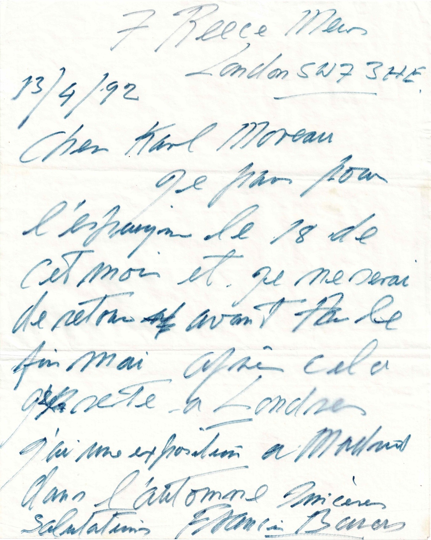 1992: Francis Bacon muore a Madrid. Una delle sue ultime lettere.