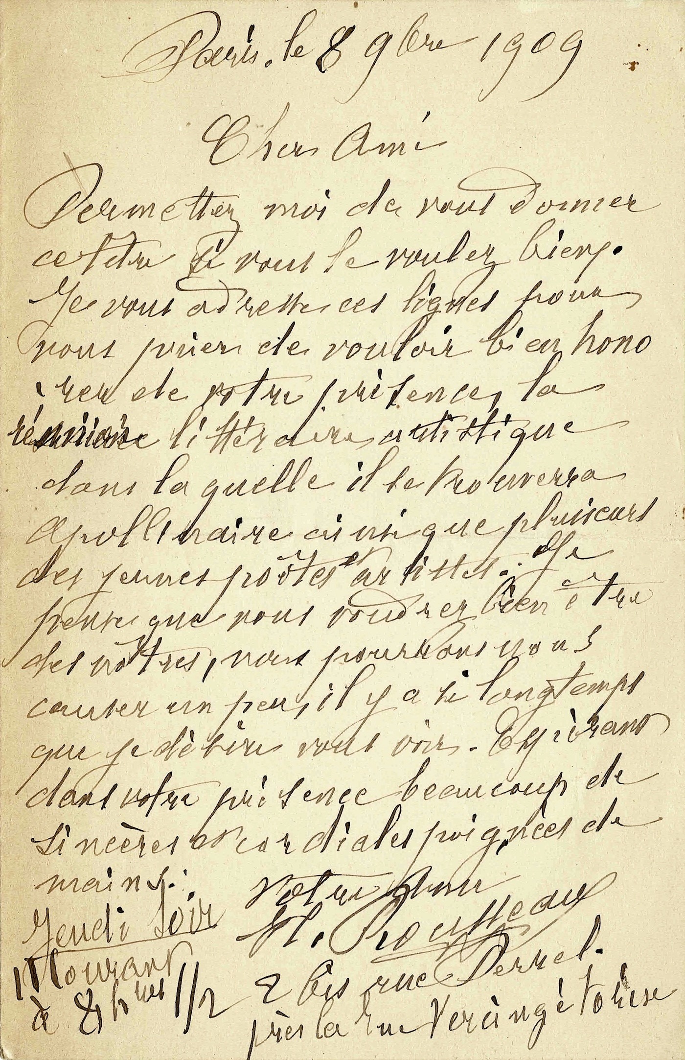 Le Douanier Rousseau organise une soirée avec Apollinaire et Delaunay.