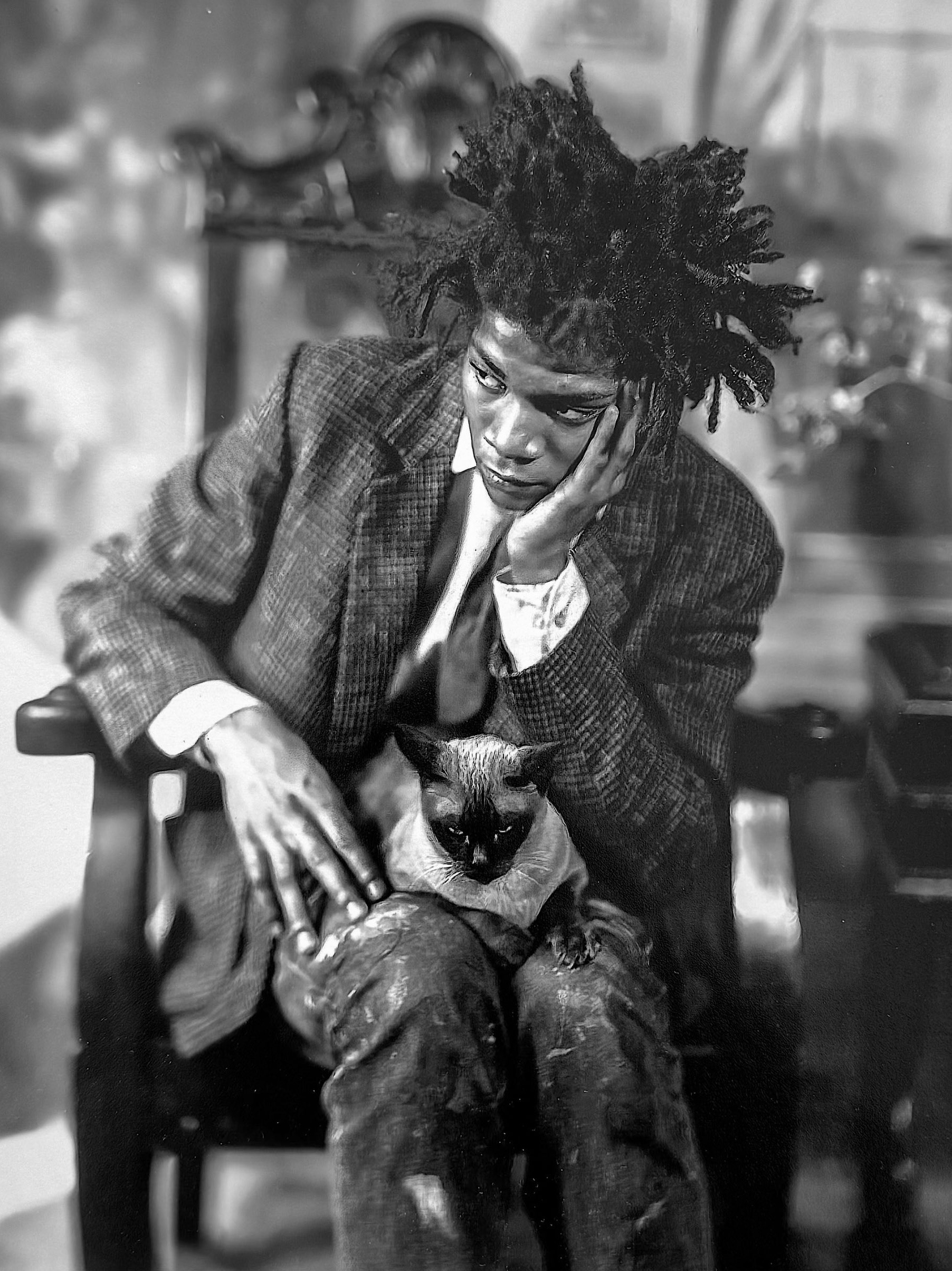 “Jean-Michel BASQUIAT y el gato” - Fotografía de James Van Der Zee.