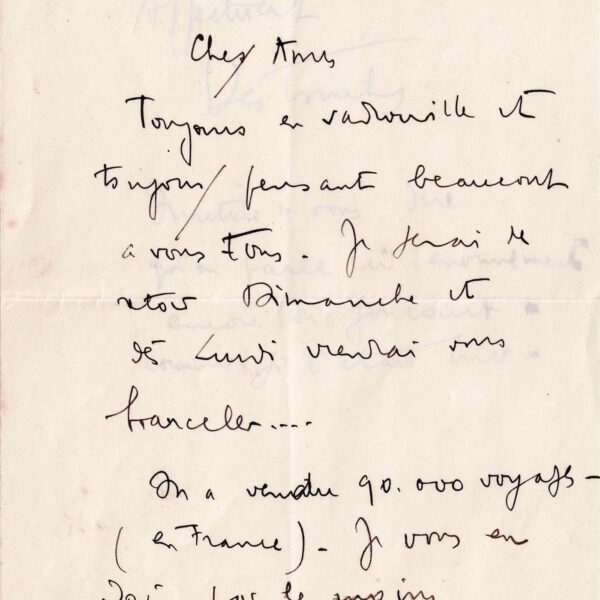Louis-Ferdinand CÉLINE se réjouit du fulgurant succès de son "Voyage".