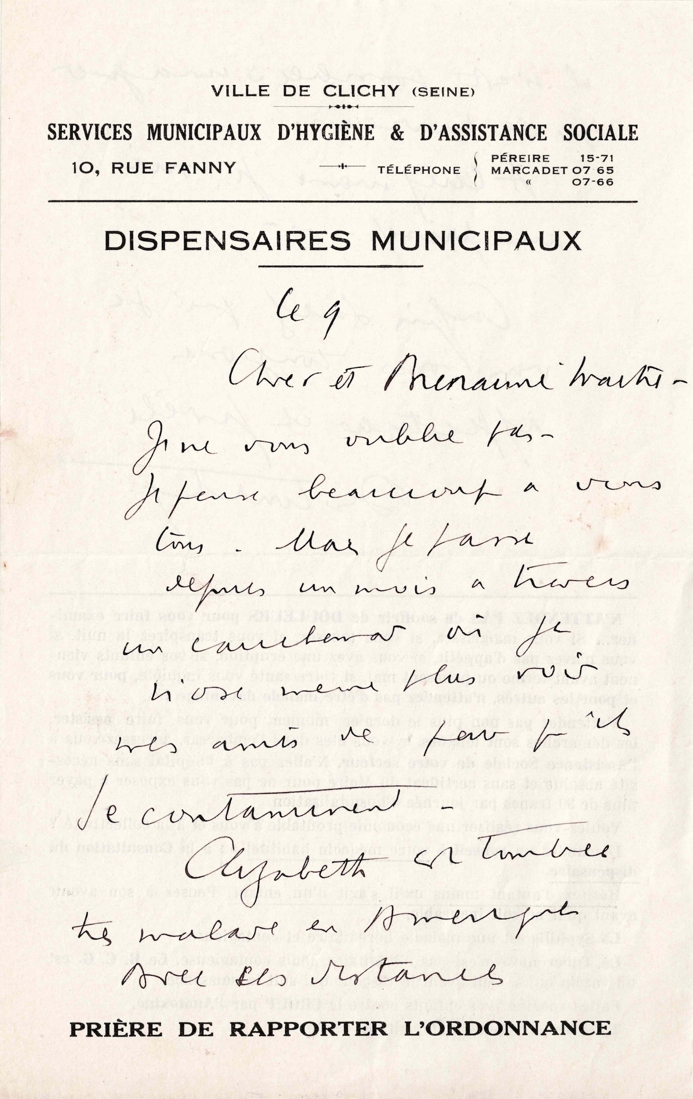 Louis-Ferdinand Céline estaba desesperado por su separación de Elizabeth Craig.