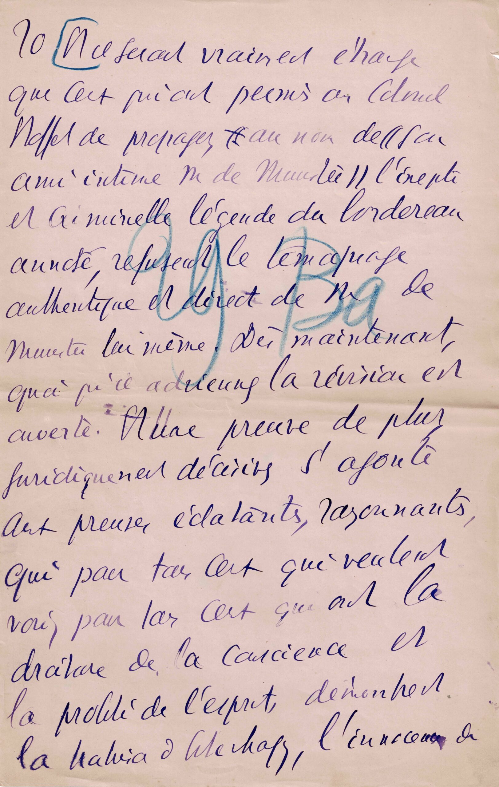 L'inexorable vérité sur l'Affaire Dreyfus par Jean JAURÈS. Manuscrit de 25 pp.