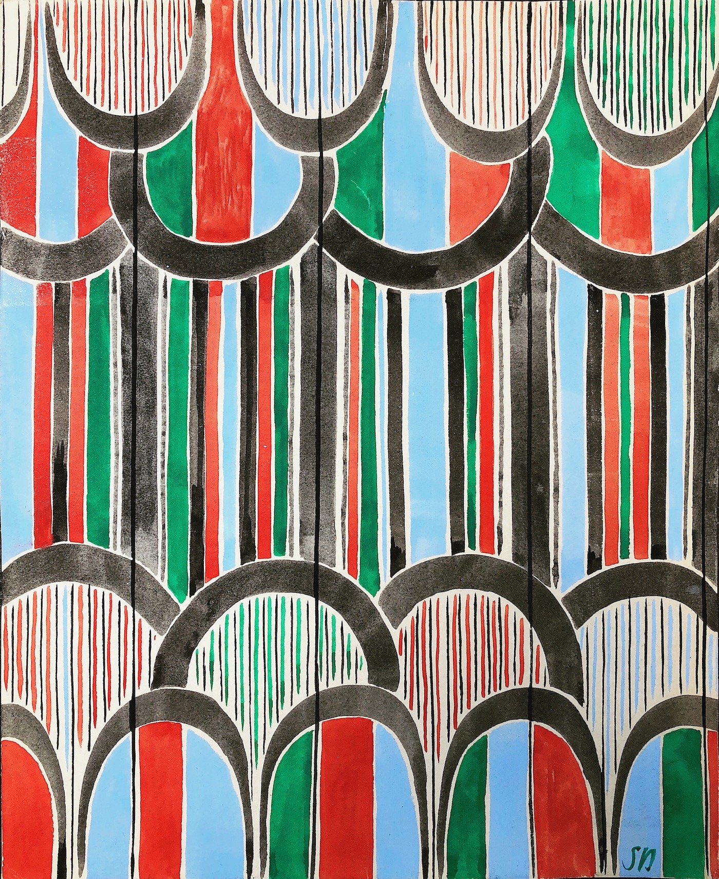 Les volutes fauvistes de Sonia DELAUNAY. Oeuvre originale.