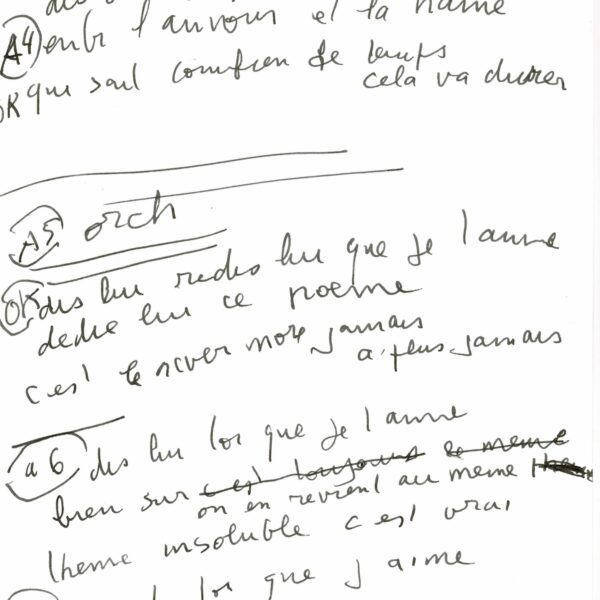 Serge GAINSBOURG -  Manuscrit - "Dis-lui toi que je t’aime". 1990.