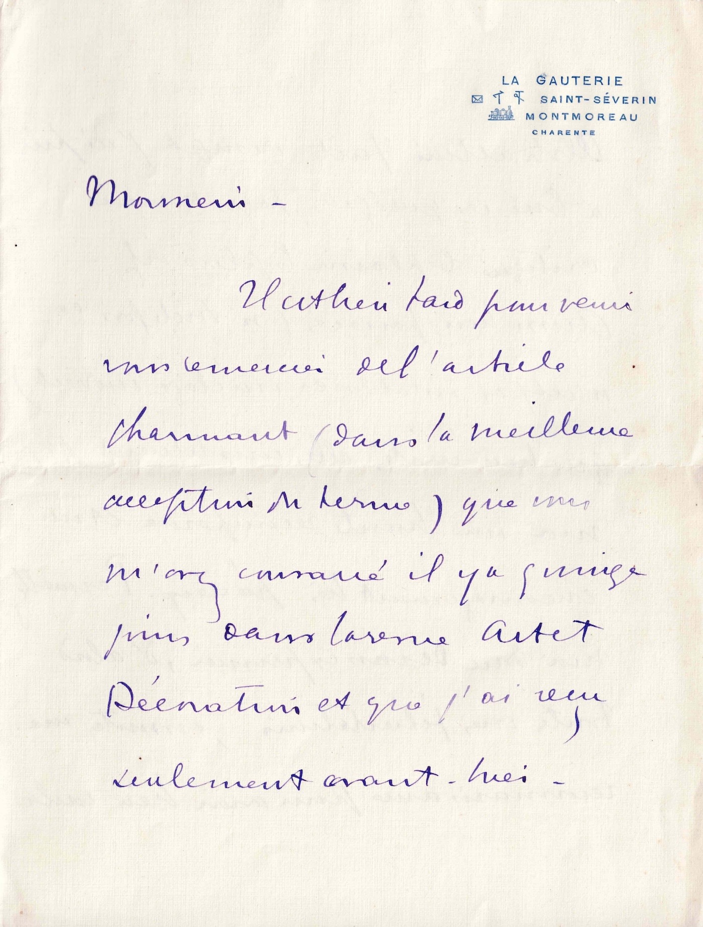 La sculptrice Jane POUPELET est honorée d'un article louangeur. 1913.