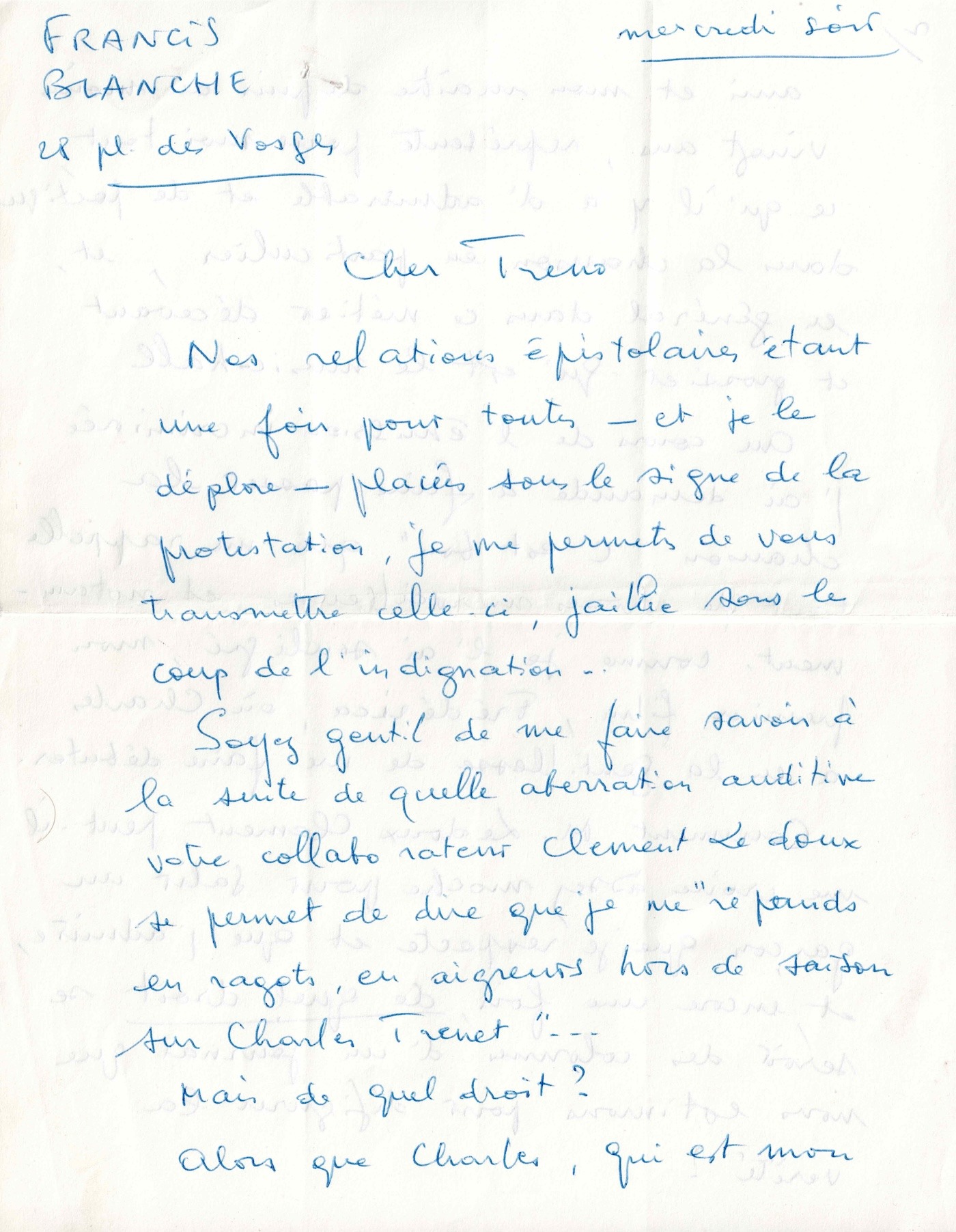 Francis BLANCHE, cabotin, se déchaîne contre le Canard enchaîné.