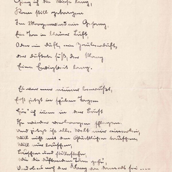 Hermann HESSE - Autograph poem signed, "Verlorener Klang". 1917.