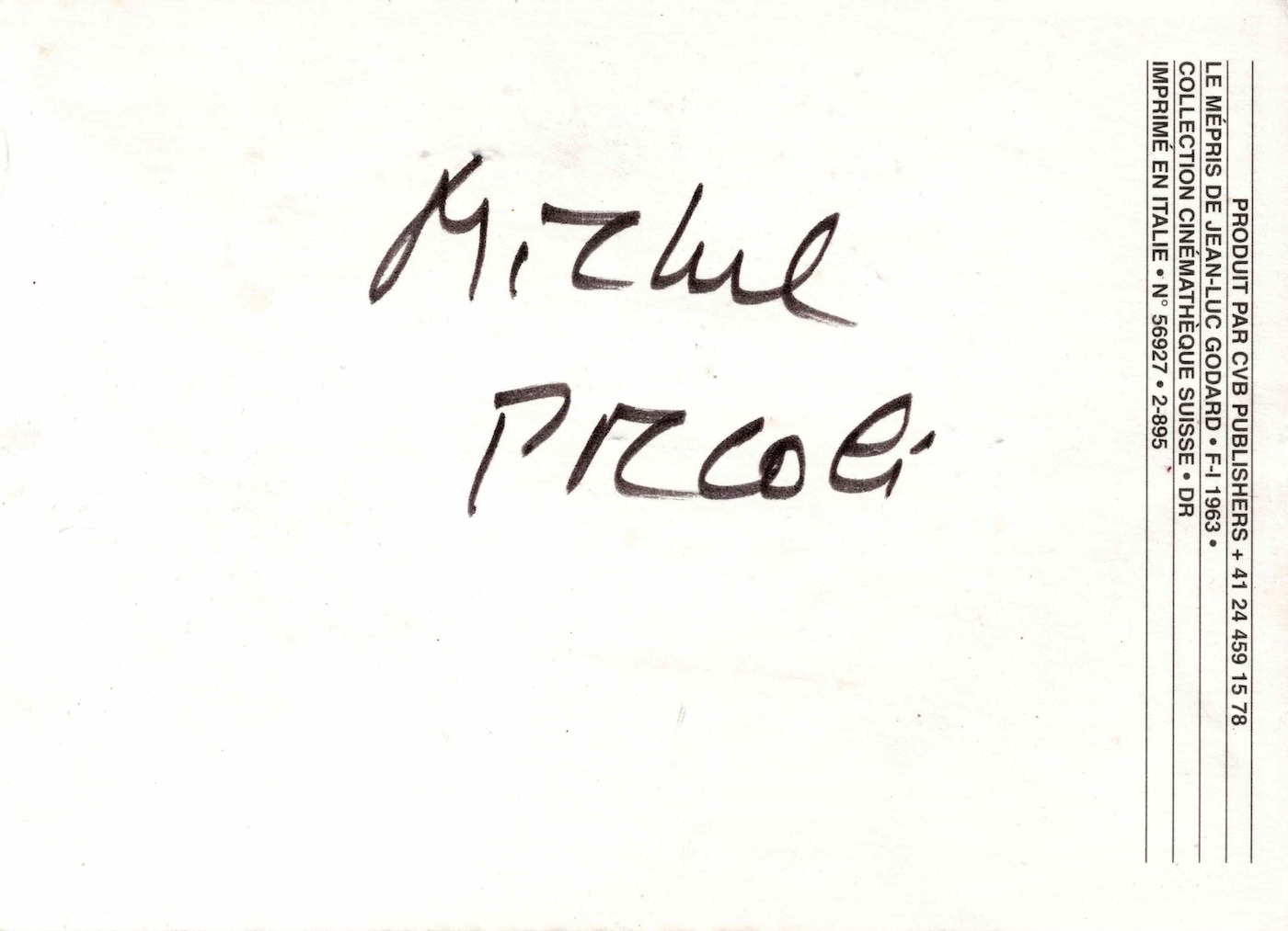 Brigitte Bardot e Michel Piccoli firmano una cartolina per il film "Il disprezzo". – Immagine 2