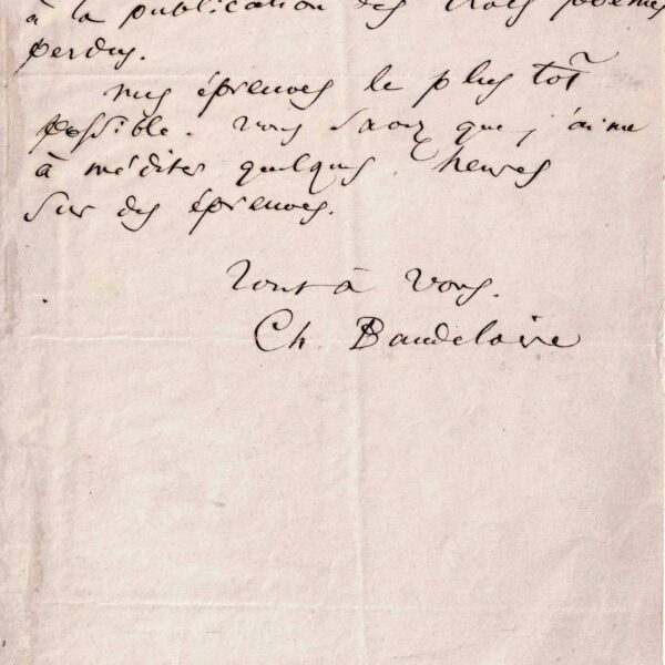 Charles BAUDELAIRE se lance dans la correction de ses épreuves sur l'opium.