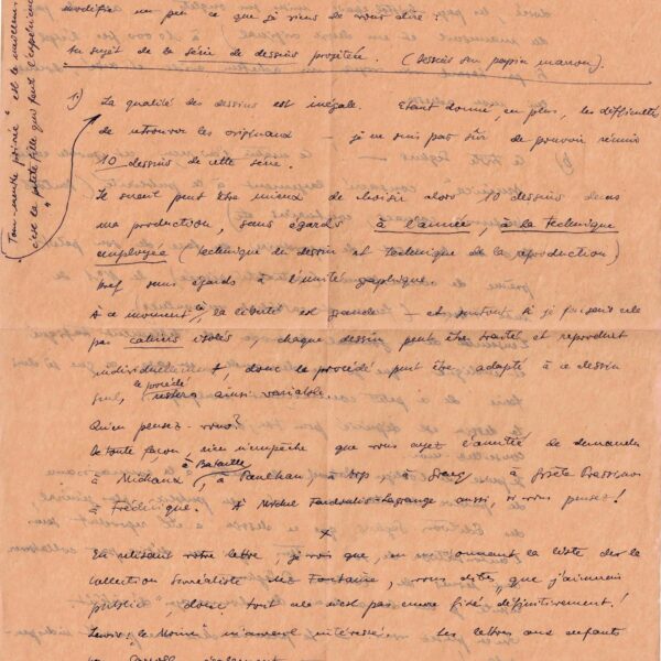 Hans BELLMER en quête d'écrivains pour accompagner ses dessins.
