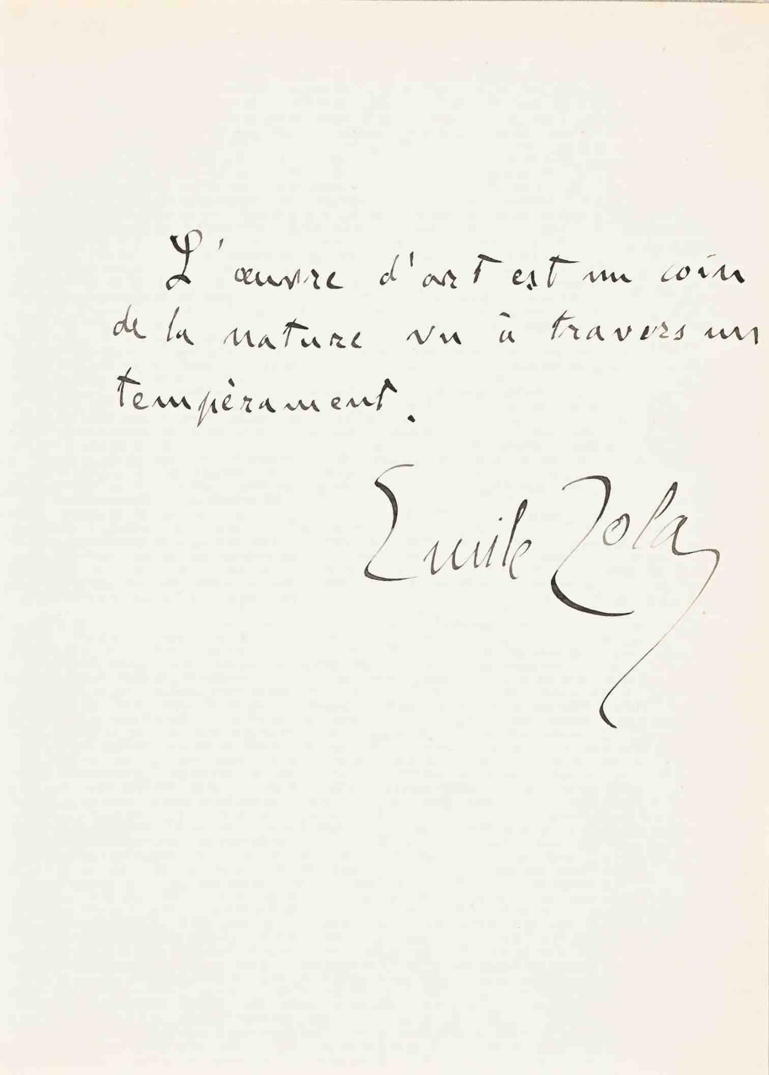 Émile ZOLA définit l'oeuvre d'art selon sa vision naturaliste.