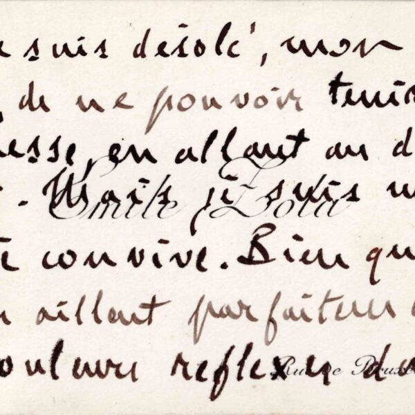 Émile ZOLA, accablé, renonce au dîner de son éditeur Georges Charpentier.