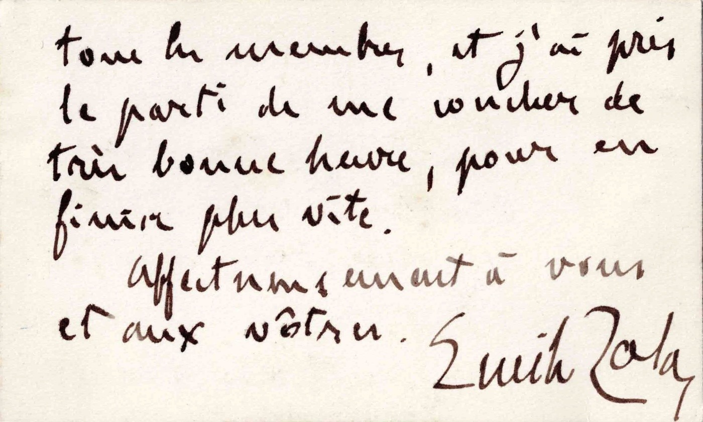 Émile ZOLA, accablé, renonce au dîner de son éditeur Georges Charpentier. – Image 2