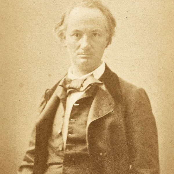 Extraordinaire et rare cliché de Charles BAUDELAIRE saisi par NADAR en 1862.