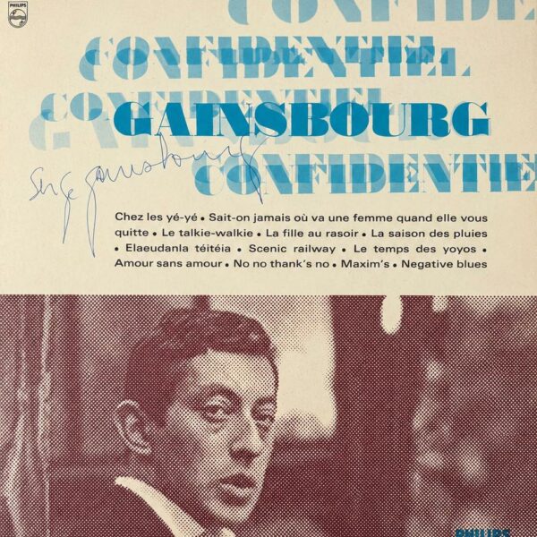 Serge GAINSBOURG - Signature autographe - "Confidentiel" - 1963.