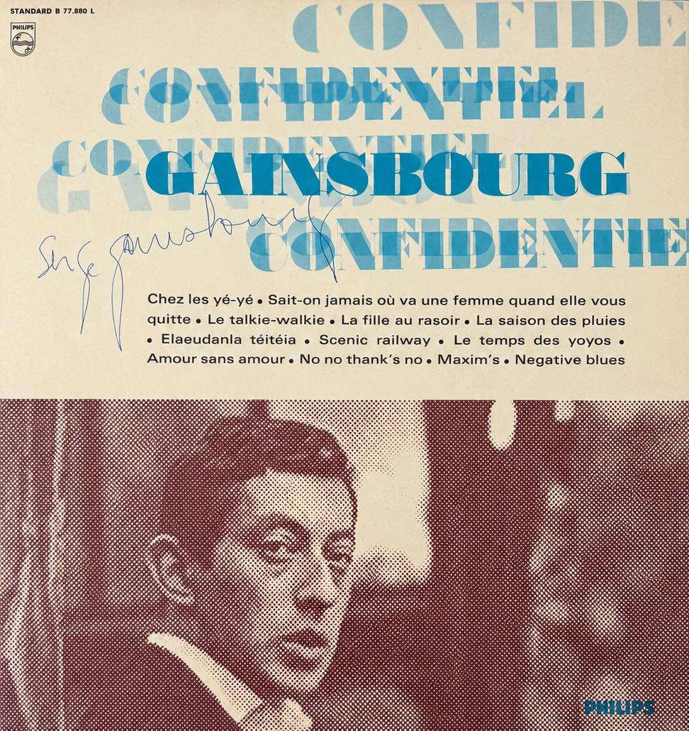 Serge GAINSBOURG - Signature autographe - "Confidentiel" - 1963.