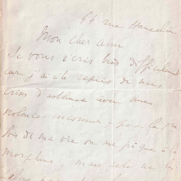 Marcel PROUST, éprouvé par l'asthme, entrevoit les portes de la mort.