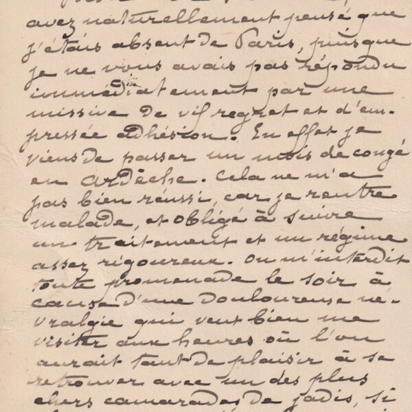 Léon DIERX regrets not seeing his Parnassian friend, Paul VERLAINE.