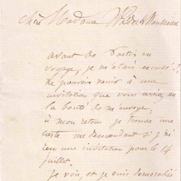 En voyage avec Camille CLAUDEL, Auguste RODIN a omis une invitation.