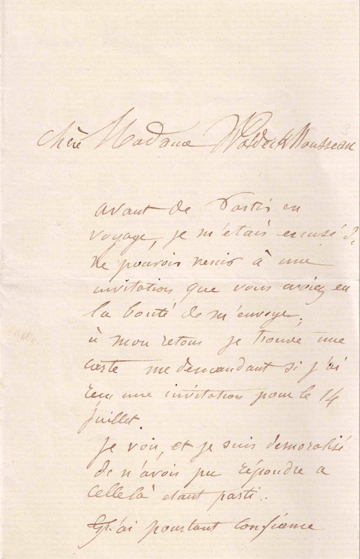 En voyage avec Camille CLAUDEL, Auguste RODIN a omis une invitation.